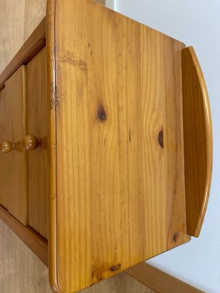 Cama completa madera 105cm con colchón y mesita