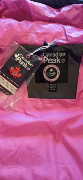 Abrigo Canadian Peak mujer gris y rosa