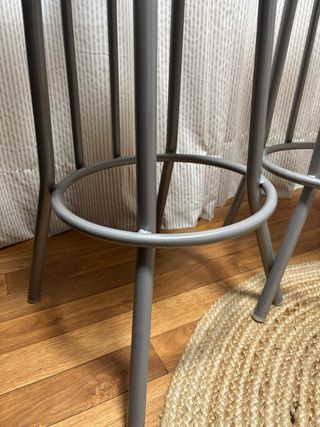 2 Taburetes Altos Metal y Madera