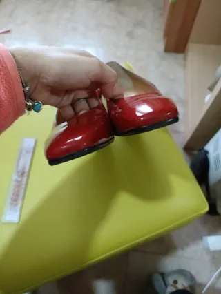 Zapatos Maretto Rojos Tacón Bloque