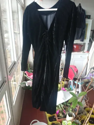 Vestido fiesta terciopelo negro