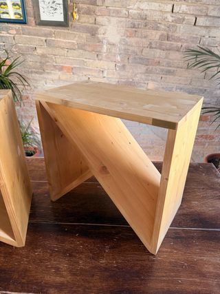 Mesita de noche Hannun madera natural (2ud)