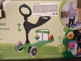 Patinete Micro Mini 3ruedas Verde con complementos