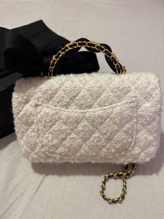 Bolso Lana Blanco Lazo Nuevo