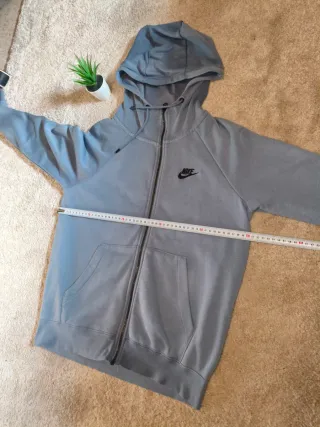 Nike Grey Hoodie – Full Zip Sweatshirt Streetwear