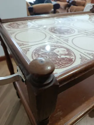 Carro bar vintage madera cerámica metal