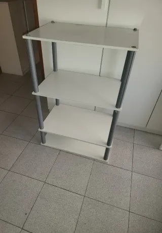 Estantería 4 baldas metal y madera