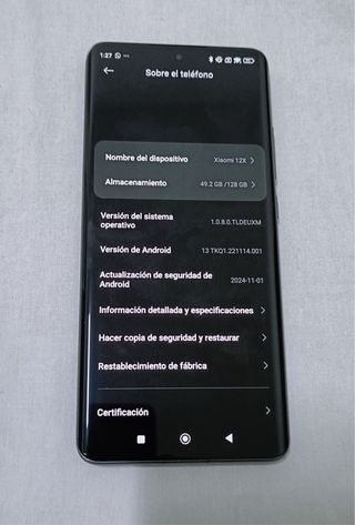 Xiaomi 12X 128GB Negro