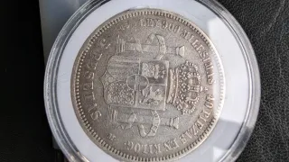 Cinco duros Amadeo I Rey de España 1871 plata 999