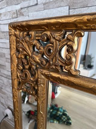Espejo Dorado Marco Tallado 103x83