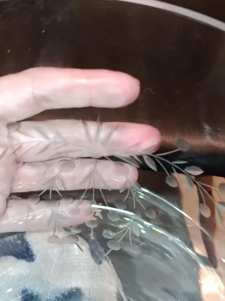 Cubitera grande  cristal tallado ANTIGUA