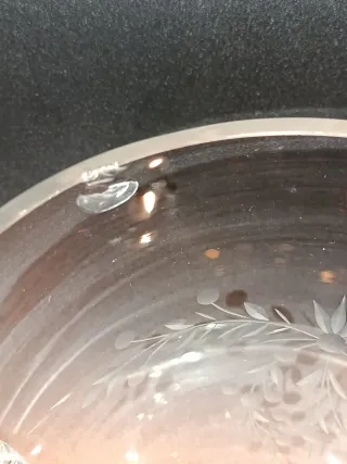 Cubitera grande  cristal tallado ANTIGUA