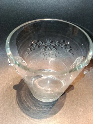 Cubitera grande  cristal tallado ANTIGUA