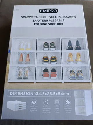 Zapatero Emipro Plegable Blanco Transparente