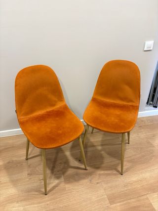 2 Sillas Sklum Color Teja Terciopelo
