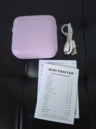 Mini impresora portatil fotos del móvil B/N morada