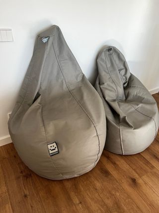 Puff pera polipiel gris Happers XL