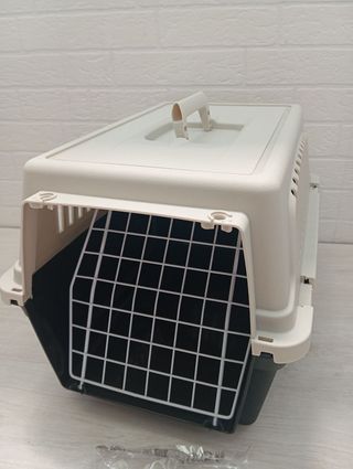 Transportín mascotas pequeño beige/negro