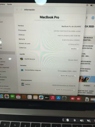 MacBook Pro 13 A1706 Actualizado Sonoma
