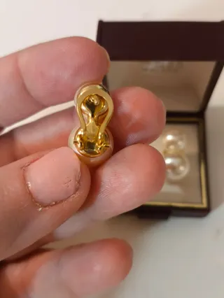 Pendientes Doble Perla Chapado Oro 18k Garcia de D