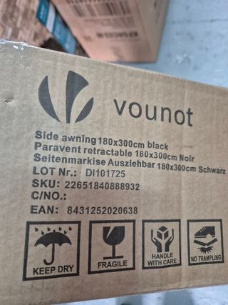 Toldo lateral retractil 180x300cm