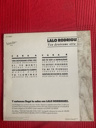 Vinilo Lalo Rodriguez - Ven Devórame Otra Vez