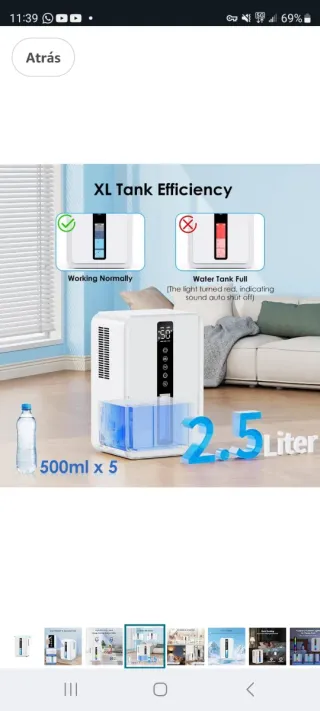 Deshumidificador Blanco y Azul