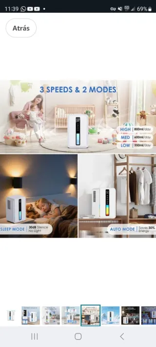 Deshumidificador Blanco y Azul