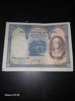 5 BILLETES DE 500 PESETAS 1927 ISABEL LA CATÓLICA.
