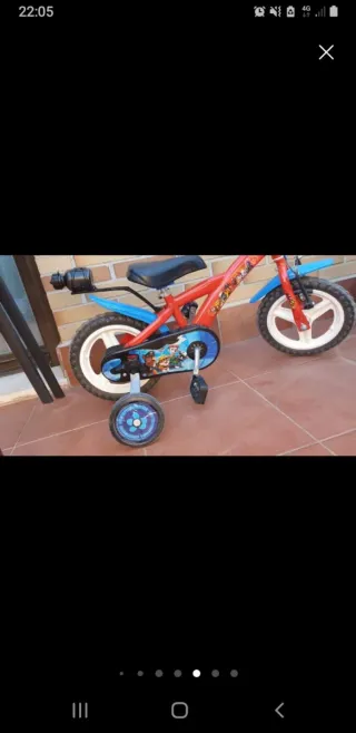 Bicicleta Patrulla Canina Roja y Azul