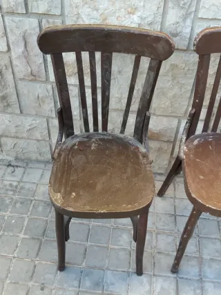 2 Sillas Antiguas Madera Bar
