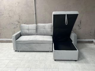 CHOLLO – SOFÁ CAMA CHAISELONGUE CON ARCÓN DE ALMACENAJE