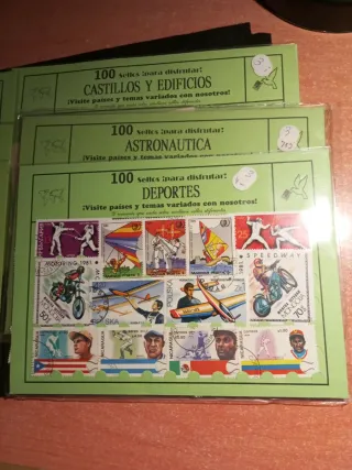 6 Paquetes Sellos 100 Diferentes Temas