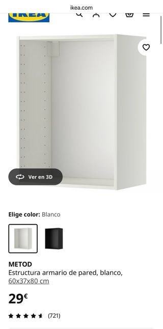 Estructura armario de pared METOD IKEA blanco