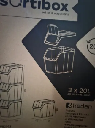 Sortibox 3 cubos reciclaje 20L. Nuevo