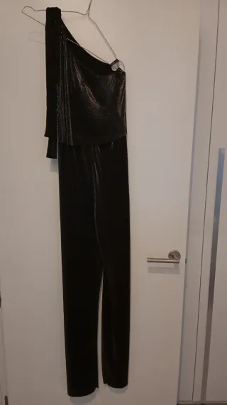 Mono plateado brillante fiesta.