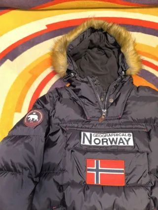 Abrigo Geographical Norway Azul marino y Rojo