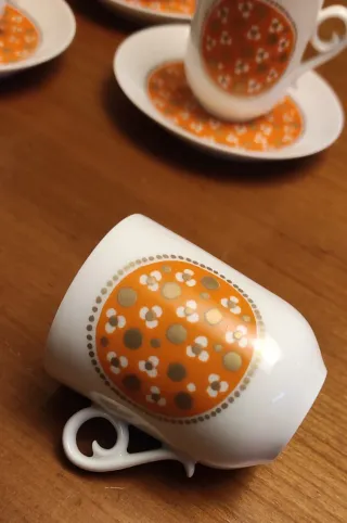 Set 6 Tazze Caffè Arabia Pimpinella Porcellana