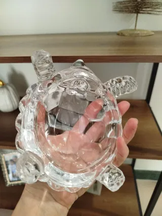 Tortuga de cristal decorativa