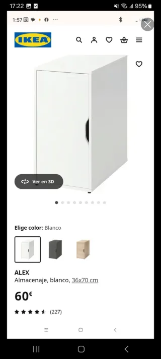 Cajonera de madera blanca