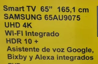 Smart TV Samsung 65 UHD 4K 65AU9075