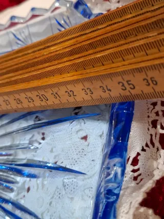 Bandeja cristal prensado azul