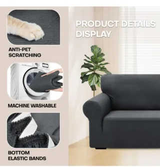 Funda de sofá gris texturizada