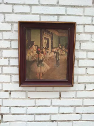 Pintura antigua marco madera maciza  vintage