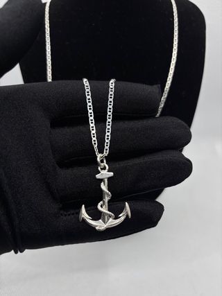 Collar cadena plata 925 con ancla