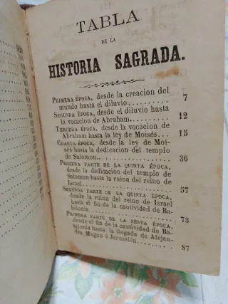 Historia sagrada - libro antiguo 1866