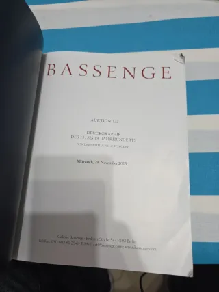 Title: Bassenge Auction Catalogue – Prints 15th–19