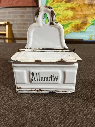 Caja antigua para cerillas esmaltada