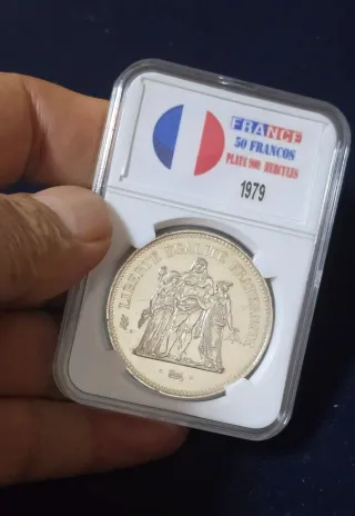 Francia 50 Francos Plata 1979 Hércules