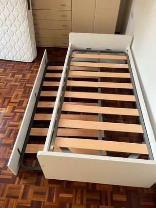 Cama Nido Blanca y Madera